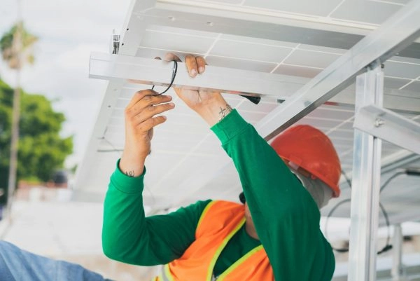 Tripower Australia technician providing services and maintenance to solar power